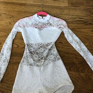 Pretty lyrical or jazz costume! White bodysuit